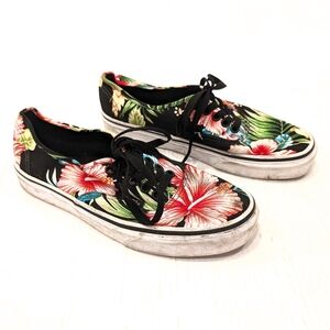 VANS Tropical Hawaiian printed classic skate shoes lace-up low sneakers size 10